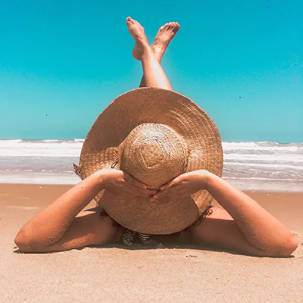 Sunbather on the beach
